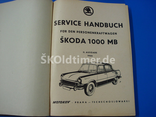 Service-Handbuch Škoda 1000MB - Ausgabe 1966