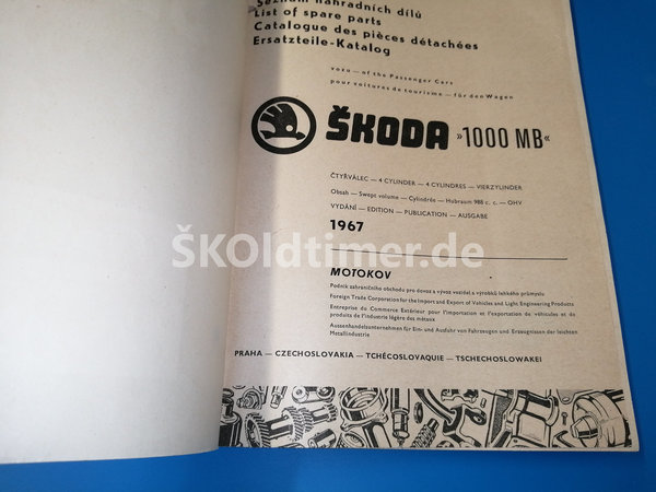 Ersatzteile-Katalog 1000MB - Ausgabe 1967