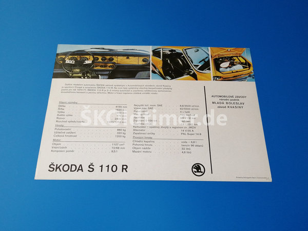 Broschüre "Skoda S110R"