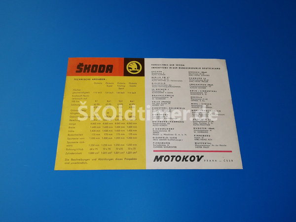 Broschüre/Importeure BRD "Skoda Octavia Touring / Sport / Combi / Felicia"