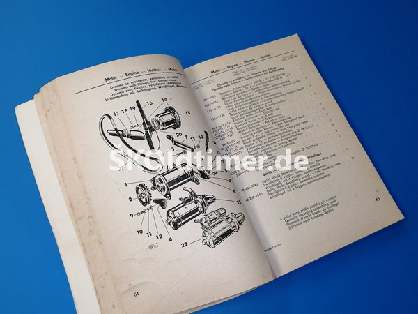Ersatzteile-Katalog Skoda Octavia - Ausgabe 1962