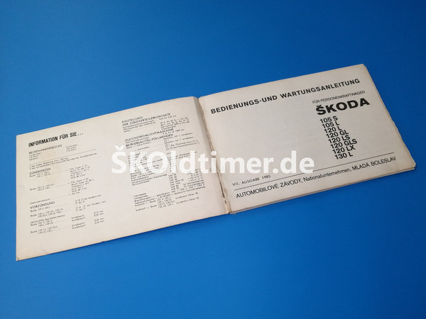 Bedienungsanleitung Škoda 105-120-130 - Ausgabe 1985