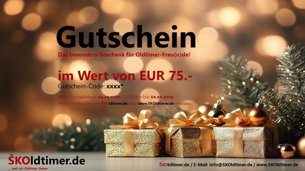 Weihnachten - Gutschein im Wert von EUR 75.-